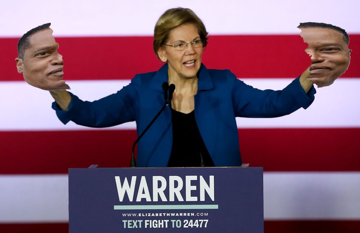 Senator Elizabeth Warren rips apart conservative crazy Larry Elder